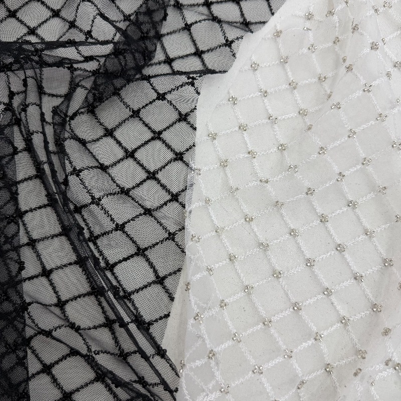 Crystal Mesh Fabric - Tela de malla con lentejuelas y