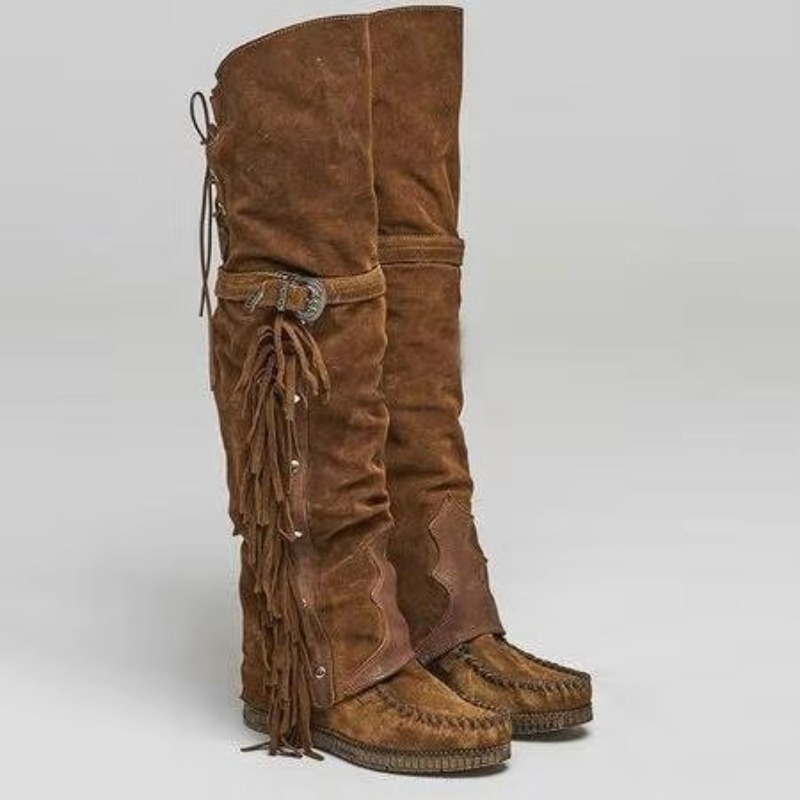 Tassel Fringe Trim - Botas de Mujer con Flecos y