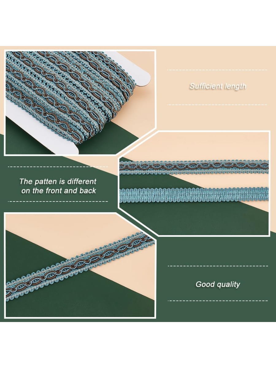 Tirm trenzado azul de 32 yarda - Fringe Ribbon Sewing reseña y precio