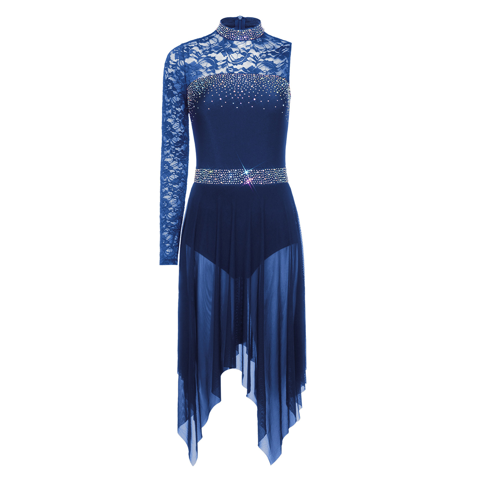 Vestido de Danza Lírica para M - Rhinestone Banding Trim reseña y precio