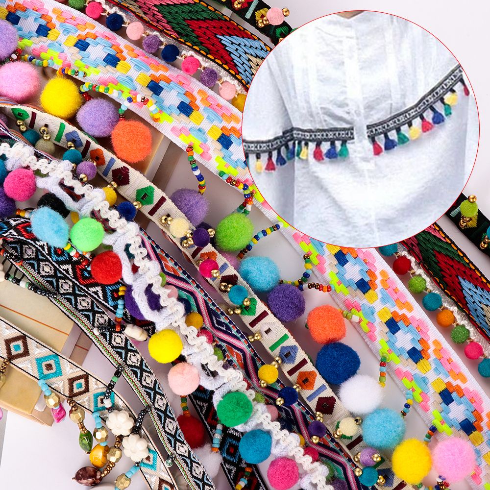 Adorno de encaje con borlas bo - Tassel Fringe Trim reseña y precio